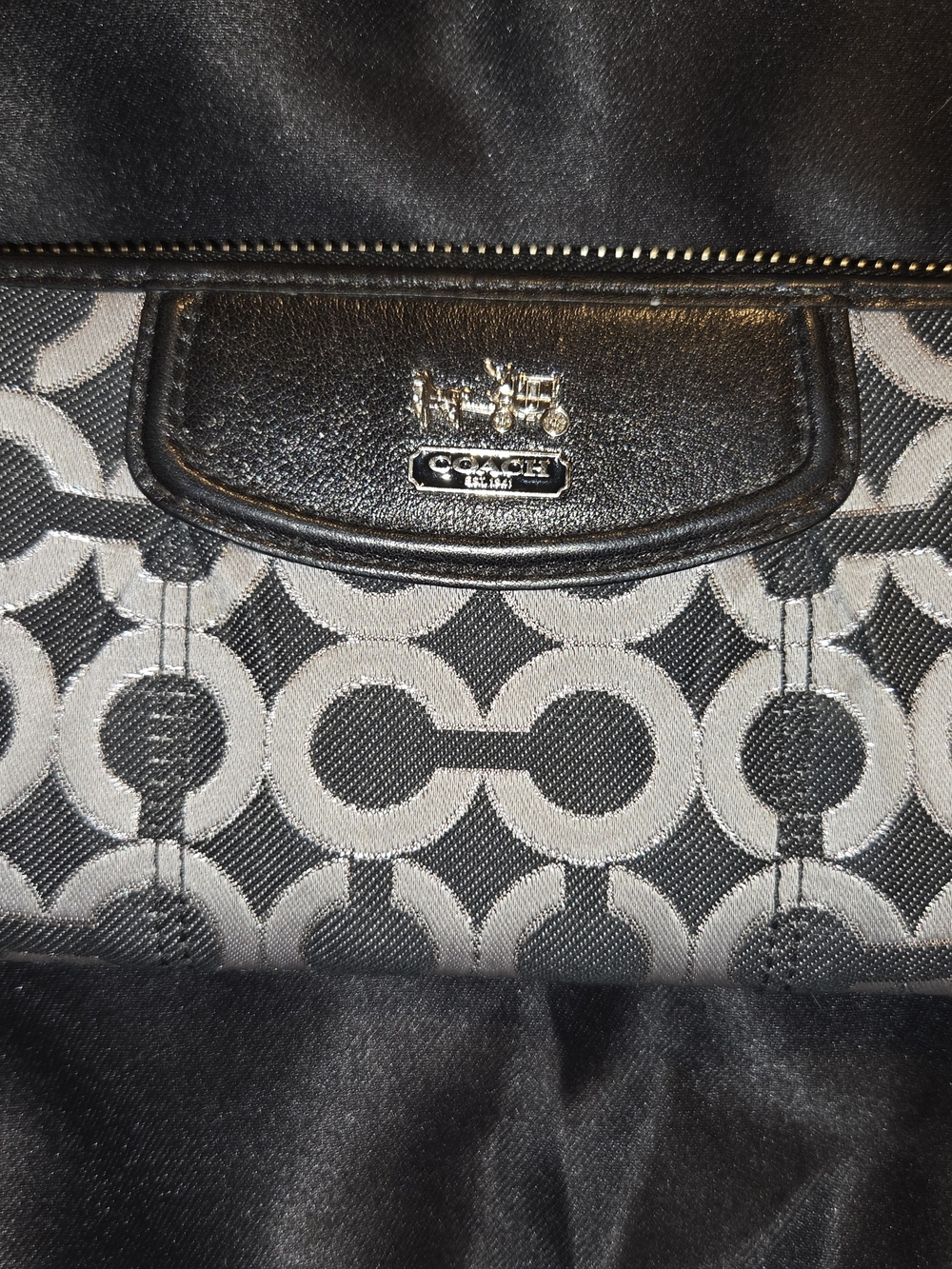 COACH Black & Gray Signature Jacquard Tote - Women's Bag